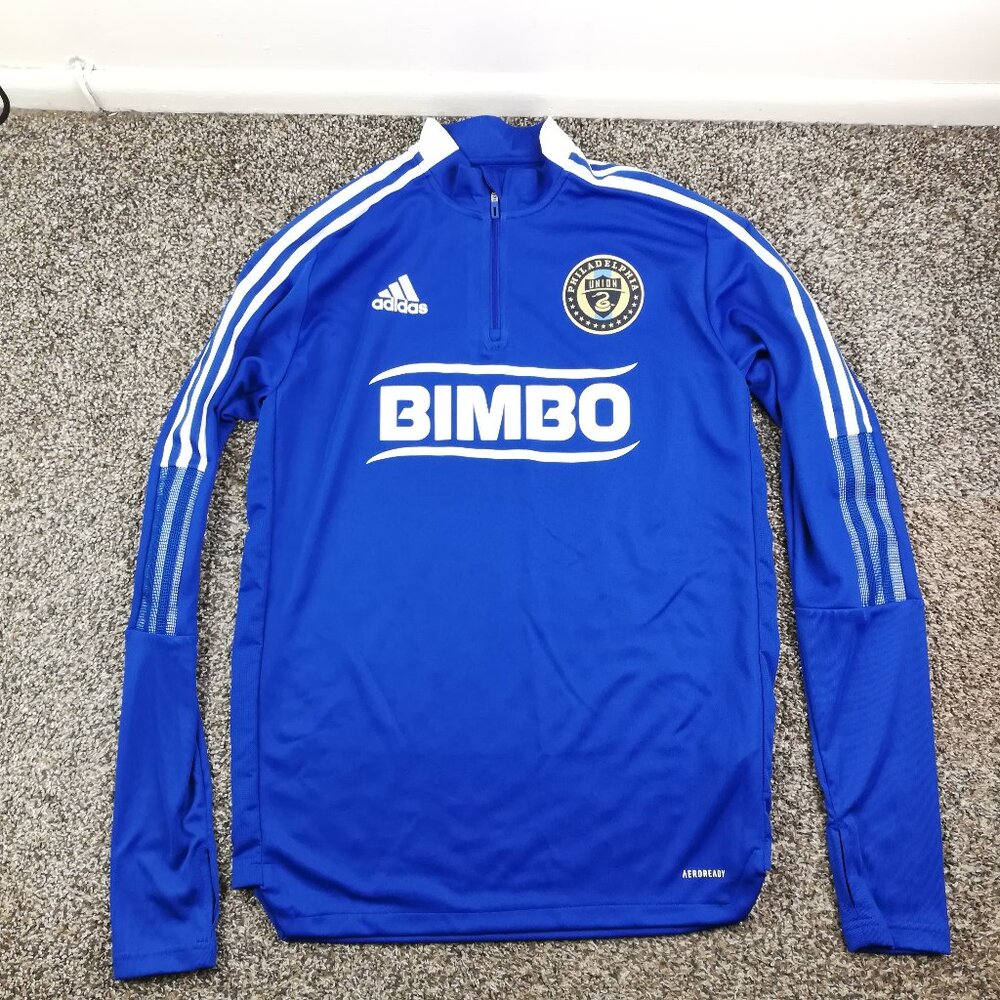 NWT 2020 Philadelphia Union Jacket Adidas 1/4 Zip Training Top Blue Mens Medium